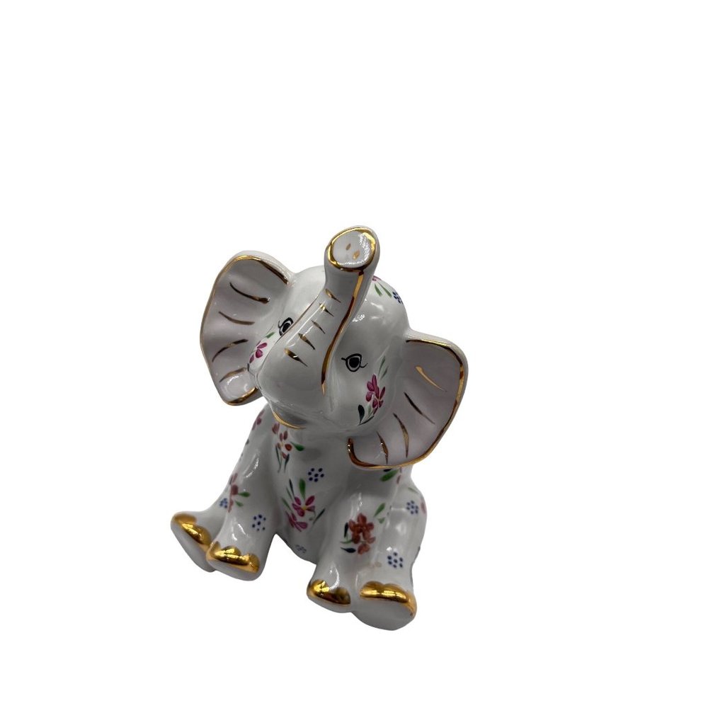 Formalities Colorful Elephant Figurine Flowers